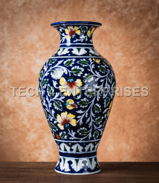 Blue Pottery Floor Vase
