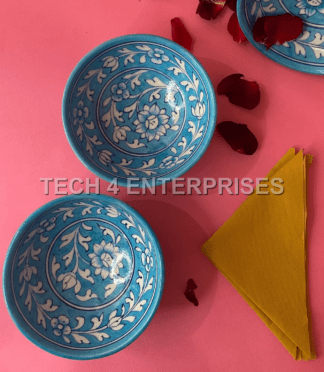 Blue Pottery Serving Bowl