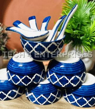Blue Pottery Soup Bowl