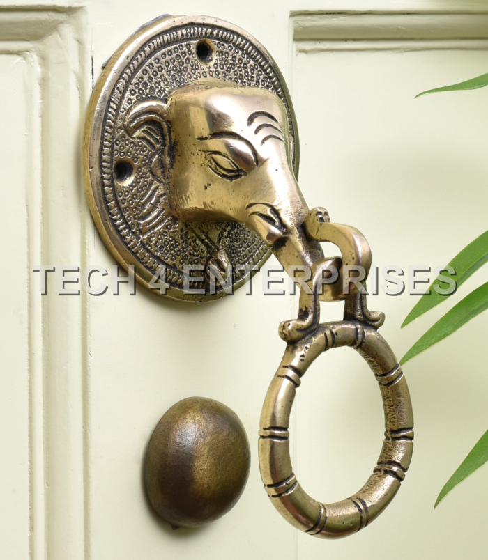 Brass Elephant Knocker Door Handle
