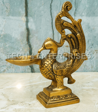Brass Peacock Diya