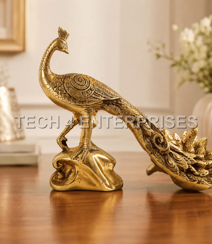Brass Peacock Figurine Brass Peacock Figurine