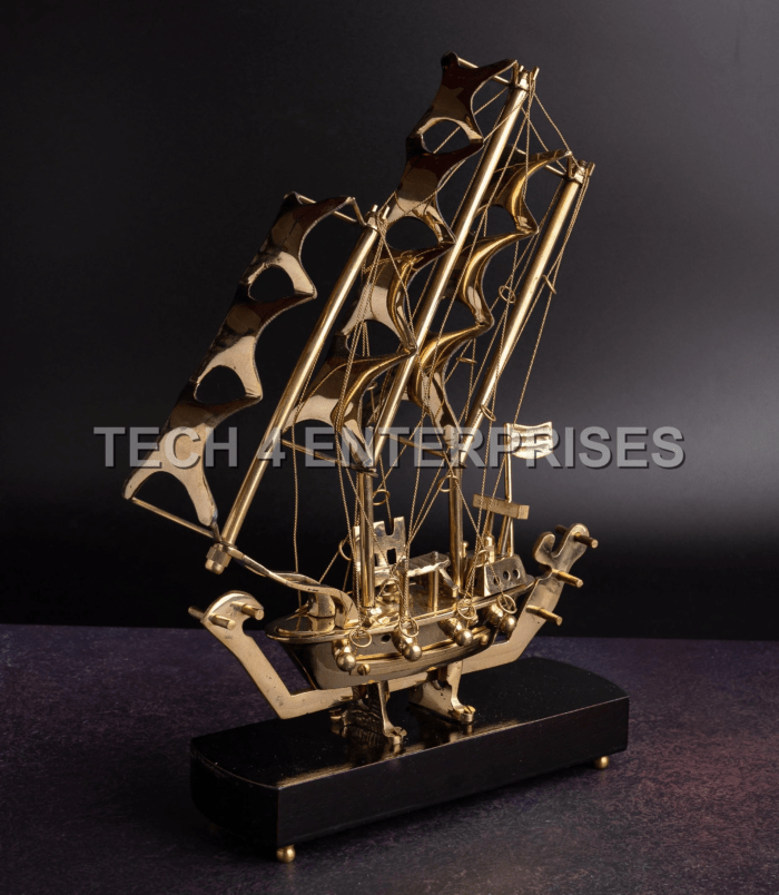 Brass Sailing Ship Showpiece