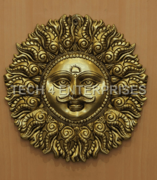 Brass Sun Face Wall Hanging