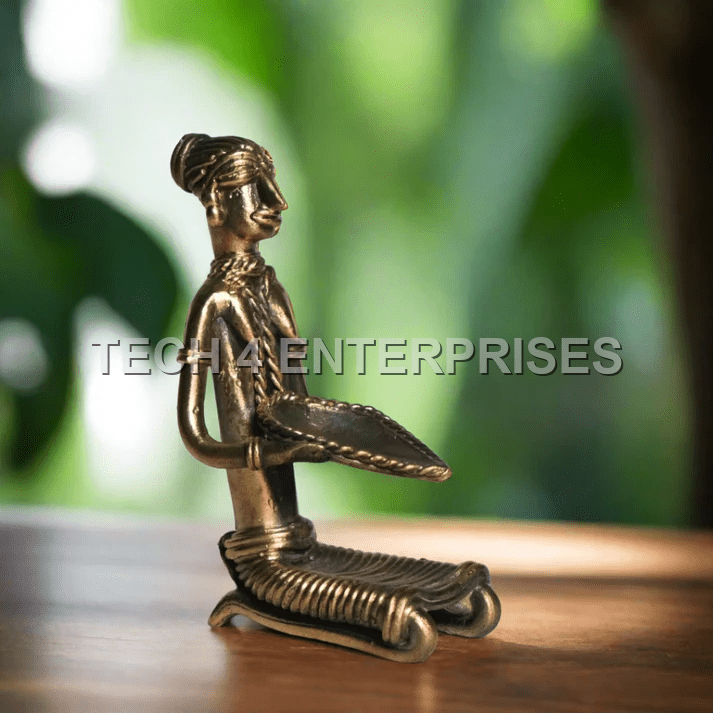 Dhokra Lady with Lamp Figurine Dhokra Lady with Lamp Figurine