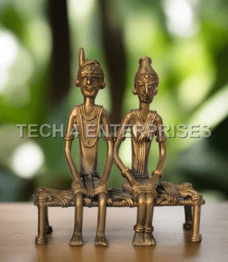 Dhokra Tribal Dancing Couple Figurine