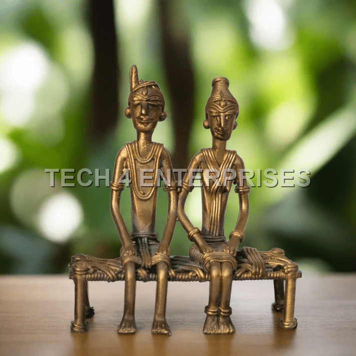 Dhokra Tribal Dancing Couple Figurine Dhokra Tribal Dancing Couple Figurine
