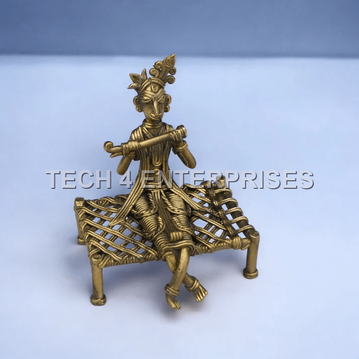 Dhokra shri-keishna Flute Player Figurine Dhokra shri-keishna Flute Player Figurine