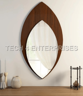 Distressed Wood Leaf Mirror