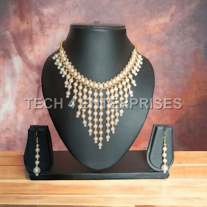 Elegant Pearl Waterfall Necklace Set Elegant Pearl Waterfall Necklace Set