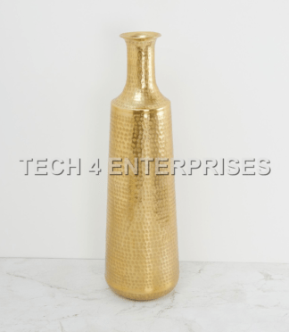 Hammered Brass Floor Vase