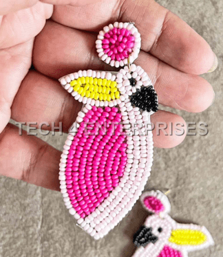 Light Pink Color Bird Shape Earrings