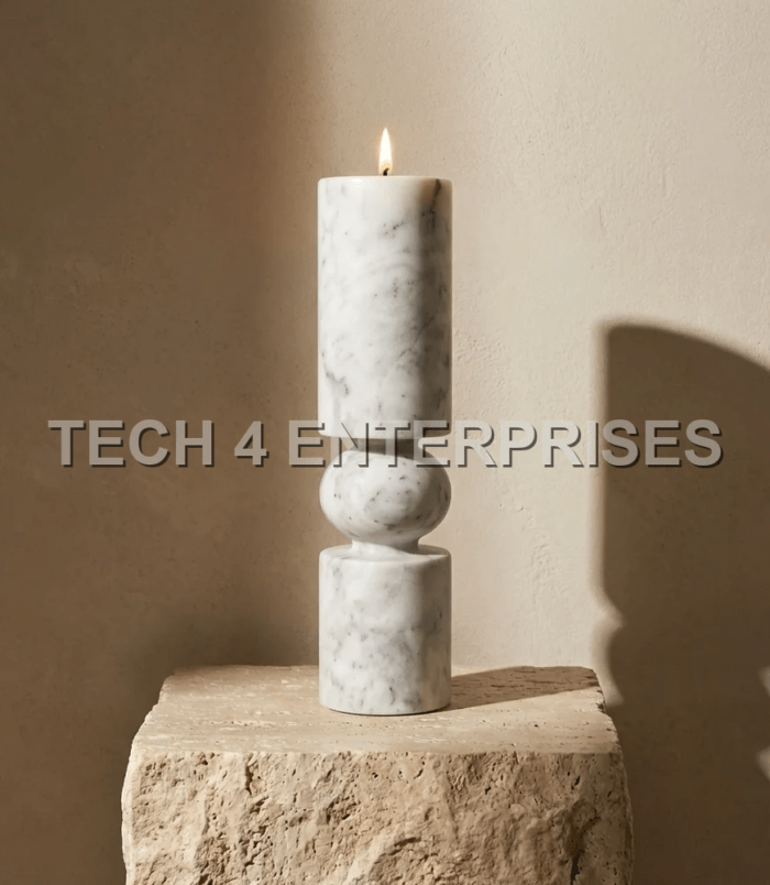 Marble Pillar Candle Holder