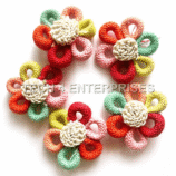 Mix Color Jute Flower for Trousseau Packing, Ready to use Flower Brooch Hamper for Decoration, Gift Wrapping Flowers Pack of 10-1