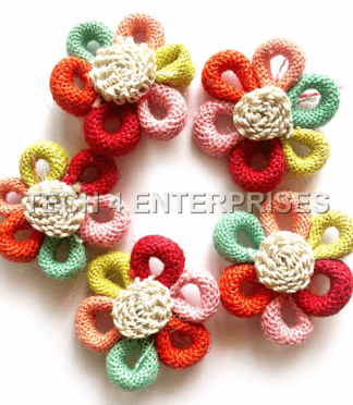 Mix Color Jute Flowers Pack of 10