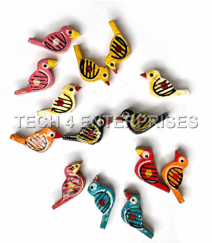 Multi Color Bird Wooden Miniature Multi Color Bird Wooden Miniature