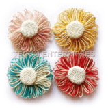 MultiColor Jute Flower for Trousseau Packing, Ready to use Flower Brooch Hamper for Decoration, Gift Wrapping Flowers Set of 10