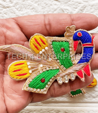 Nakshi Embroidery Peacock Applique Patch