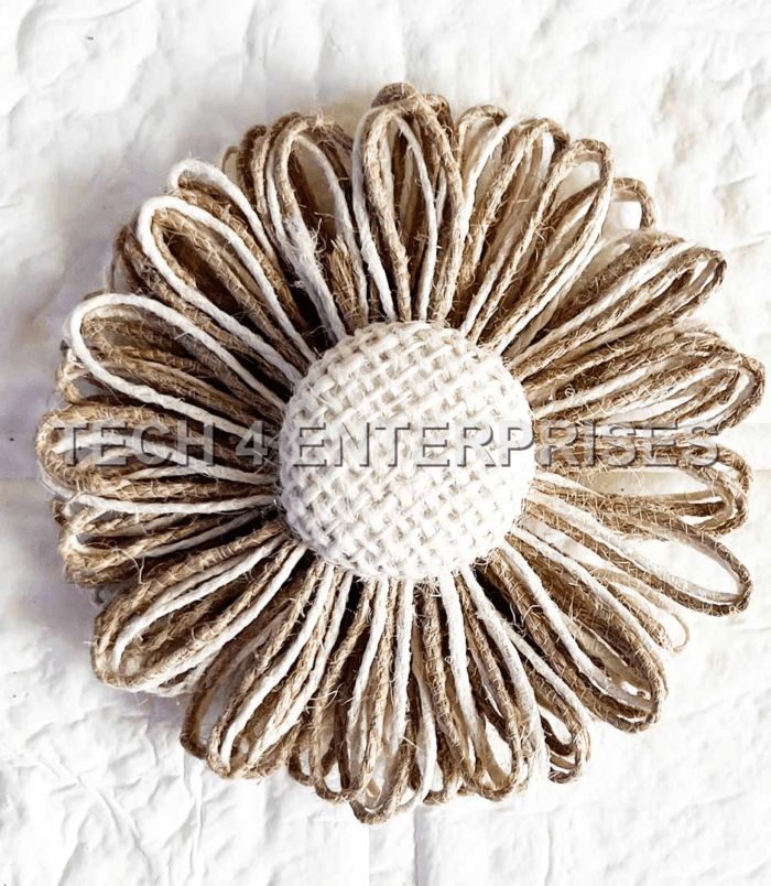 Natural Jute Flower for Trousseau Packing, Ready to use Flower Brooch Hamper for Decoration, Gift Wrapping Flowers Set of 10