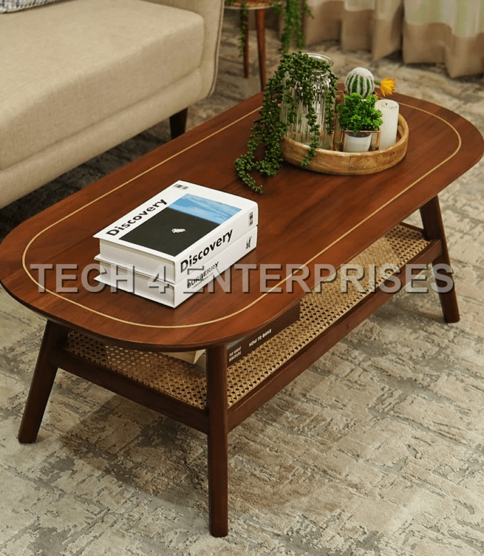 Teak Brass-inlay Coffee Table
