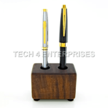 Walnut Wood Double-hole Pen Stand