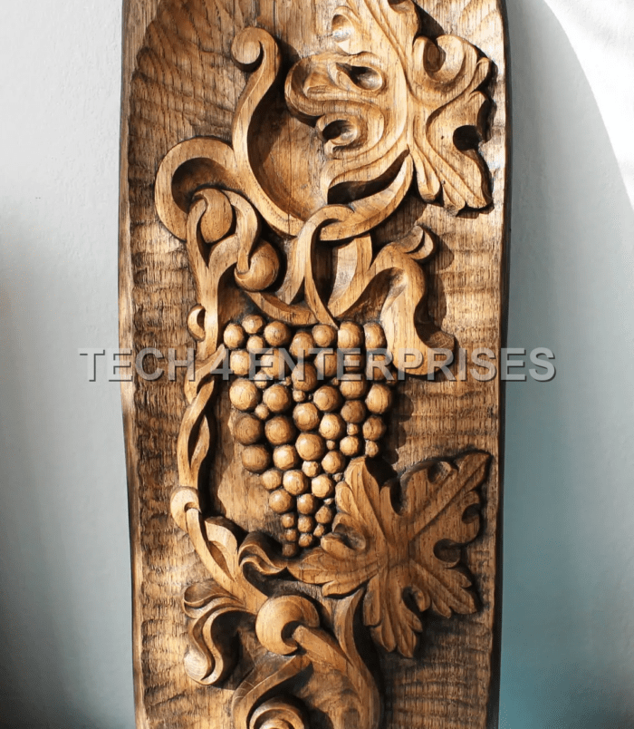 Walnut Wood Grape-vine Wall Panel
