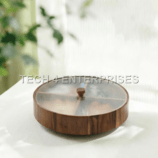 Walnut Wood Round Dry-Fruit Box