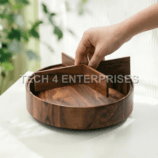 Walnut Wood Round Dry-Fruit Box-2