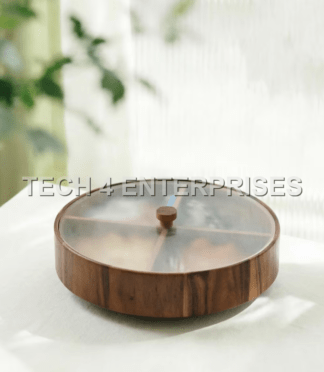 Walnut Wood Round Dry-Fruit Box