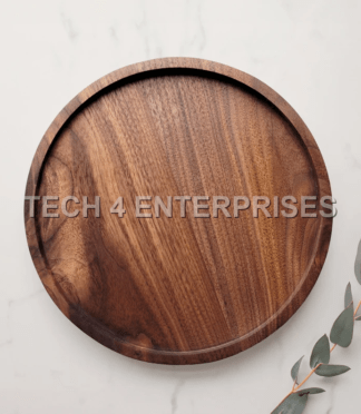 Walnut Wood Round Serving Tray