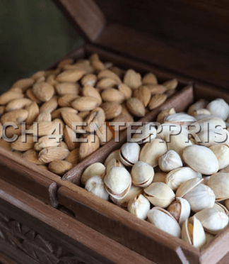 Walnut Wood Two-partition Dry-Fruit Box