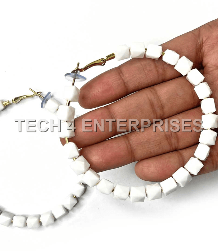 White Color Round Shape Hoop(Bali)